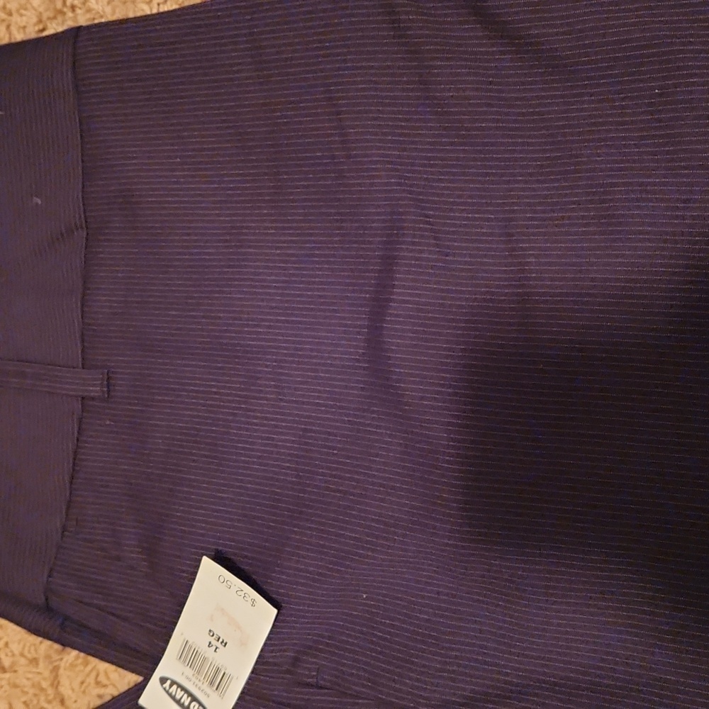 NWT Old Navy Black With Lighter Pinstripe Pants womans Size 14 - Picture 2 of 9